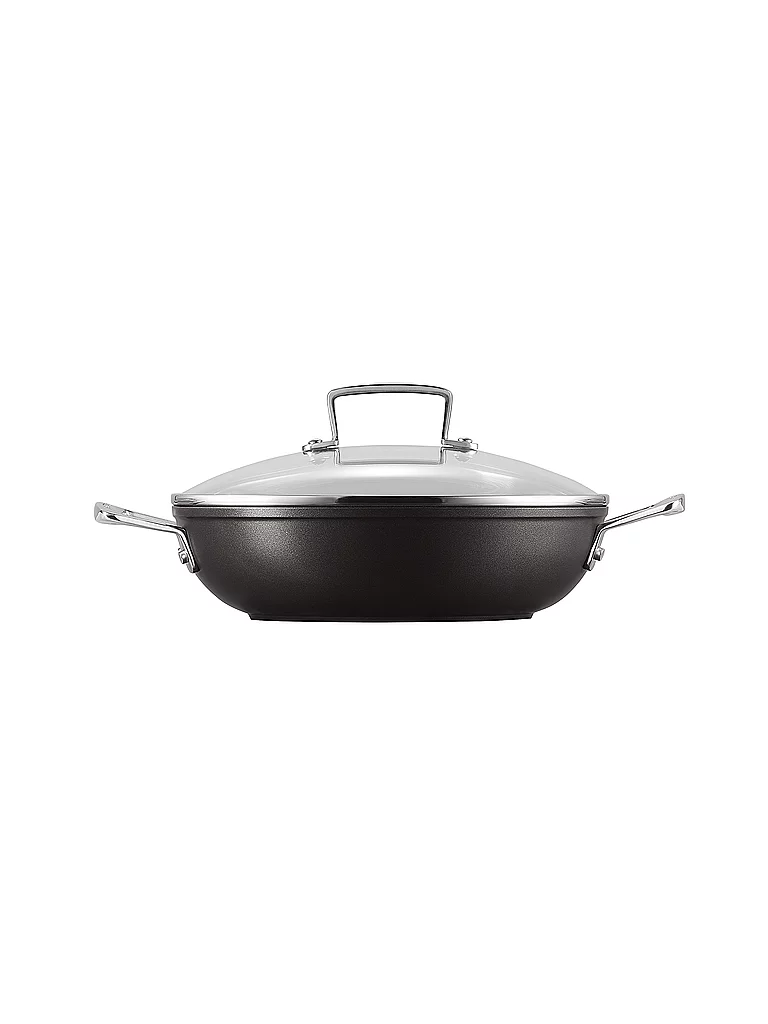 LE CREUSET Aluminium-Antihaft Profipfanne mit Glasdeckel 24cm/2,3l Schwarz schwarz baby 3